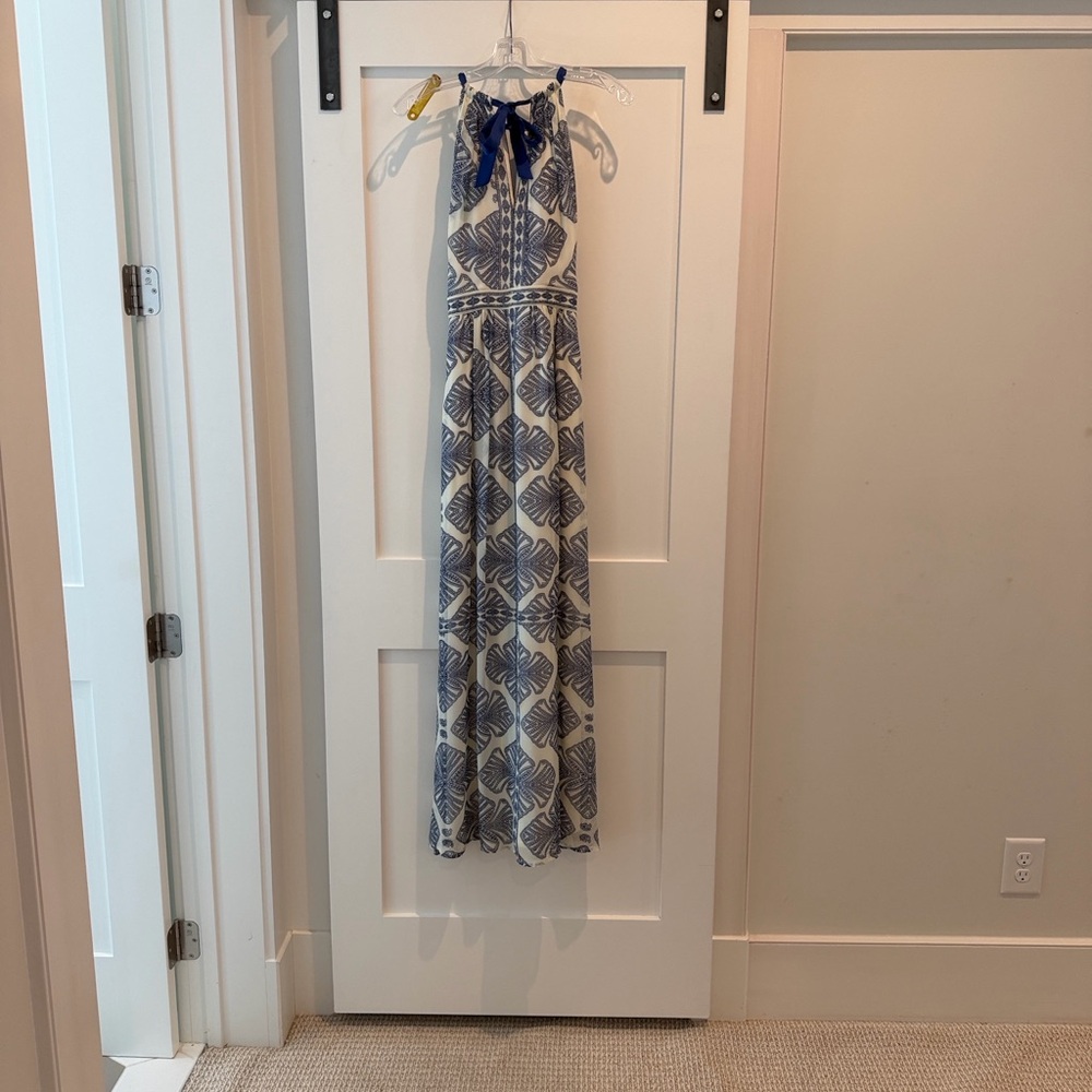 Vince Camuto Navy and Cream Halter Maxi Dress for Girls